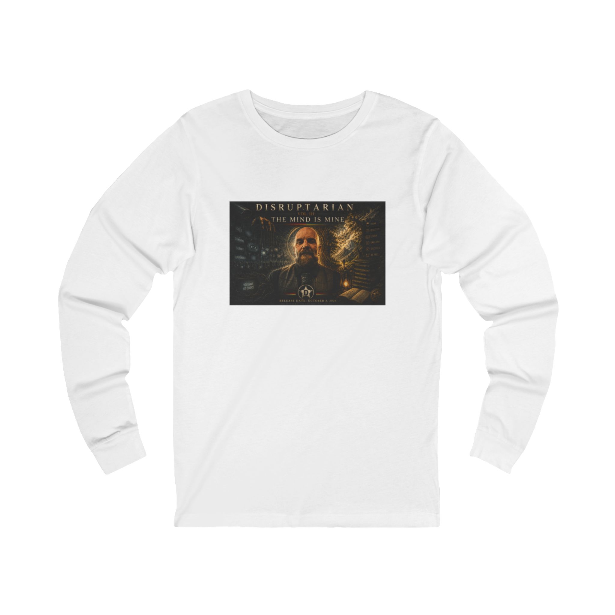 The Mind Is Mine Long Sleeve Tee – White mockup