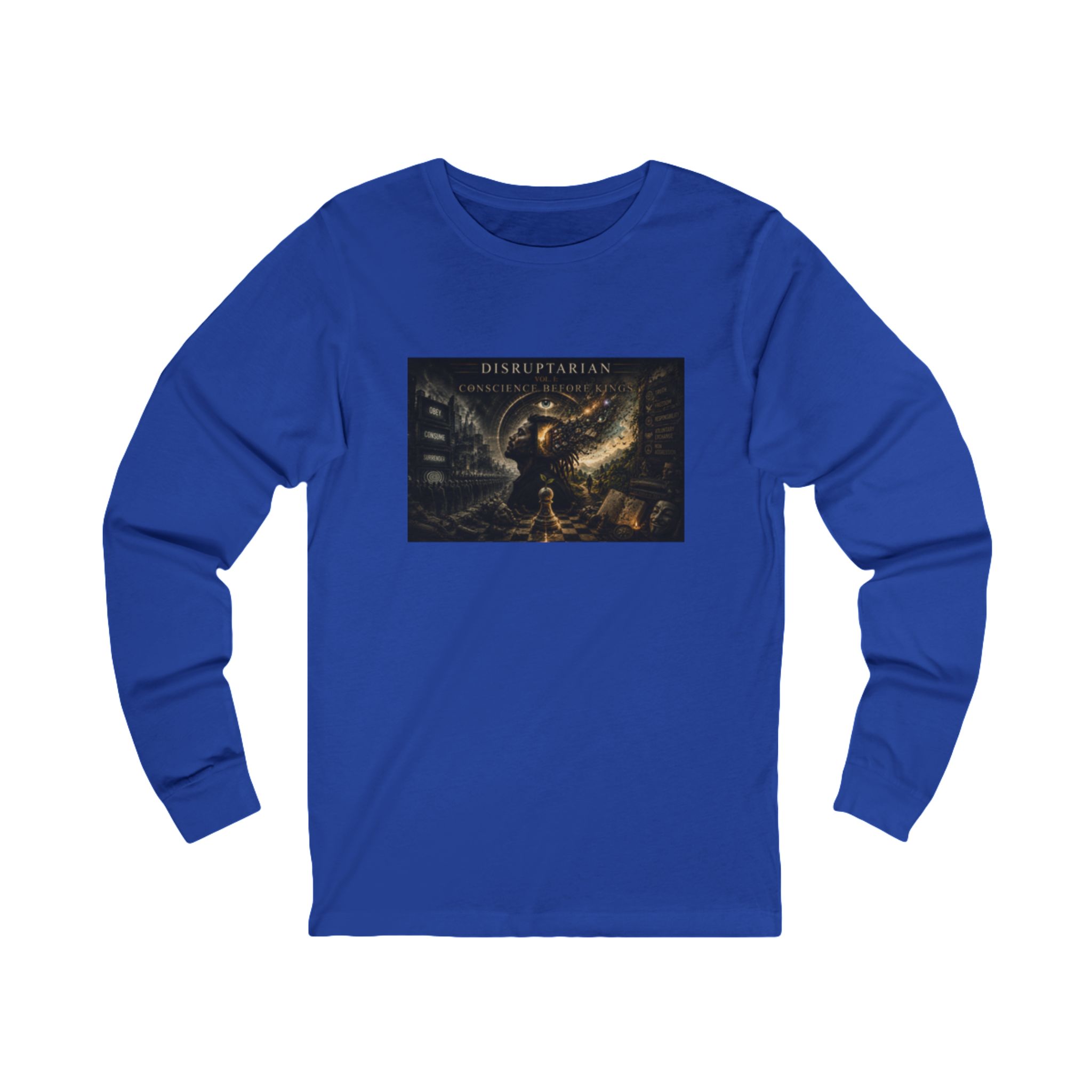 Conscience Before Kings Long Sleeve Tee – True Royal mockup