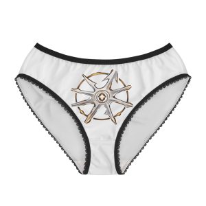 Disruptarian Compass Panties – Cream Print – White / Black Trim – product mockup