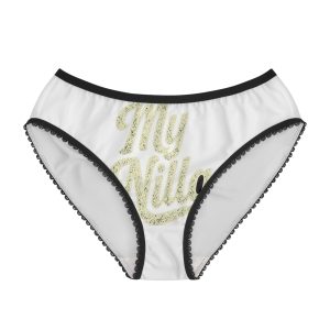 My Nilla Panties – Cream Print – White / Black Trim – product mockup