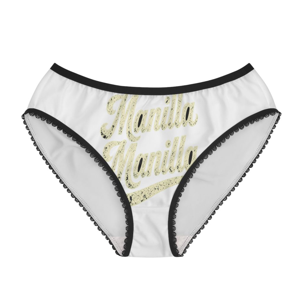 Manilla Manilla Panties – Cream Print – White / Black Trim – product mockup