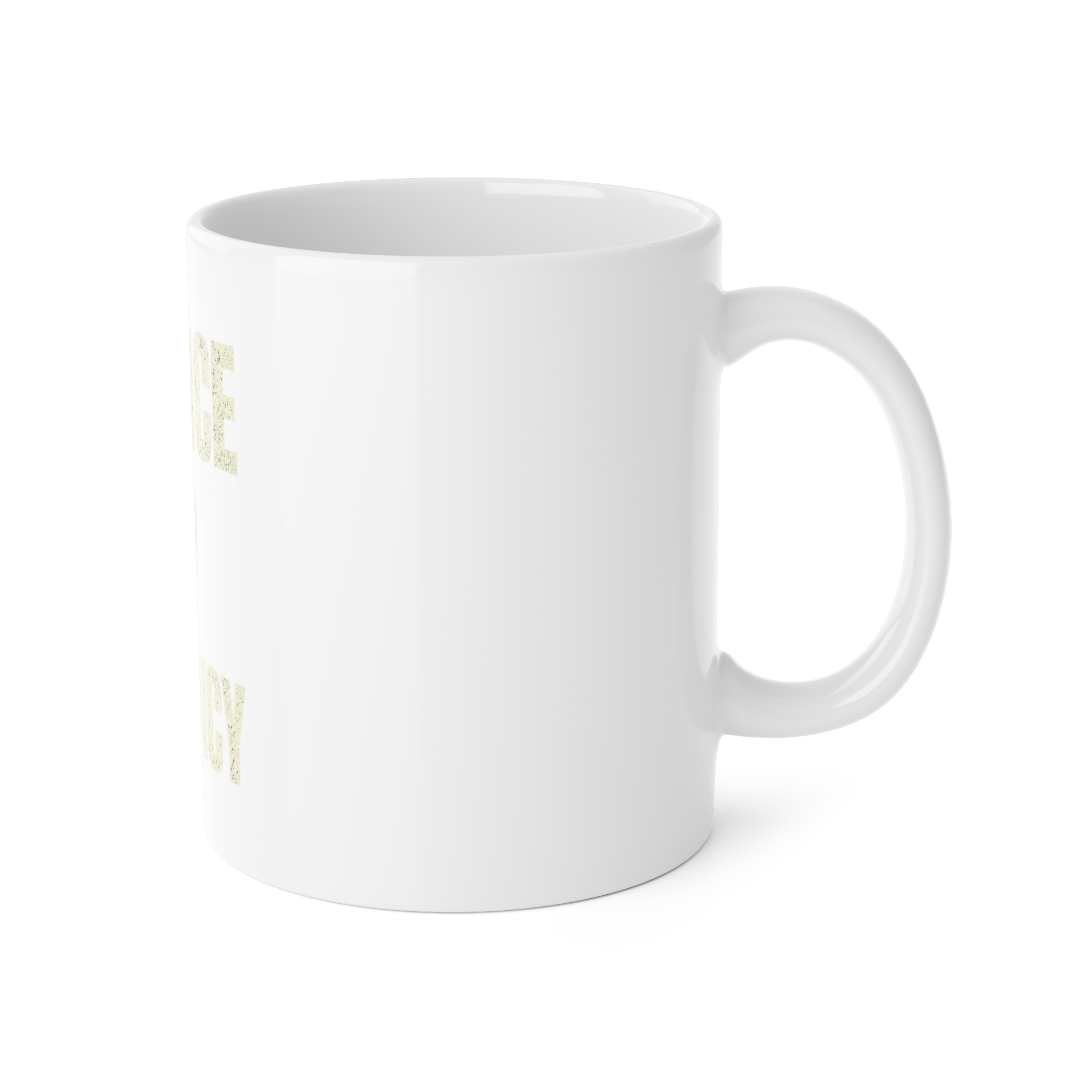 Justice for Juicy Mug – Cream Print – view 3 mockup