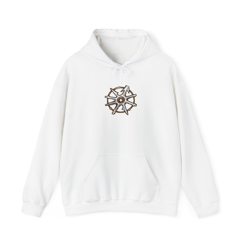 Disruptarian Compass Hoodie White – White – product mockup