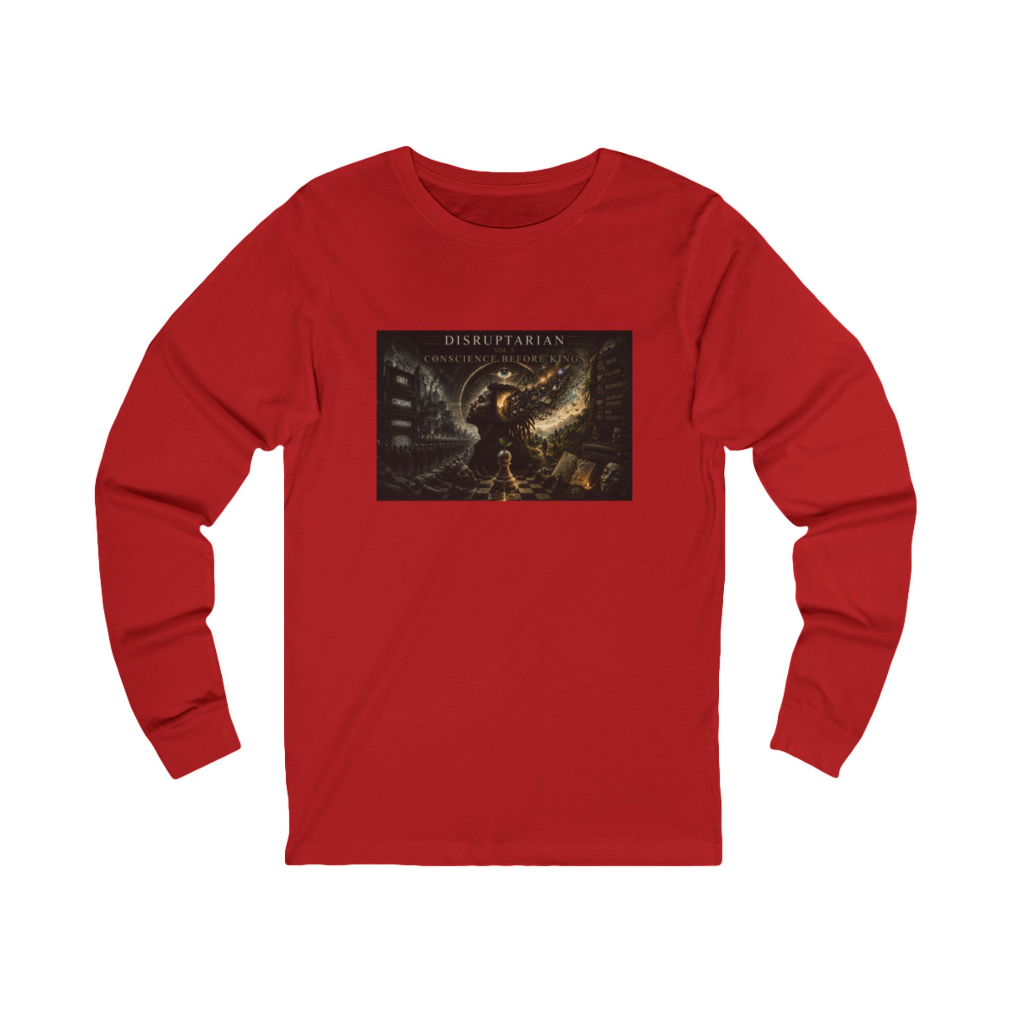 Conscience Before Kings Long Sleeve Tee – Red mockup