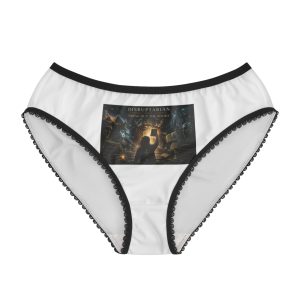 Bring Out the Books Panties – White / Black Trim – product mockup