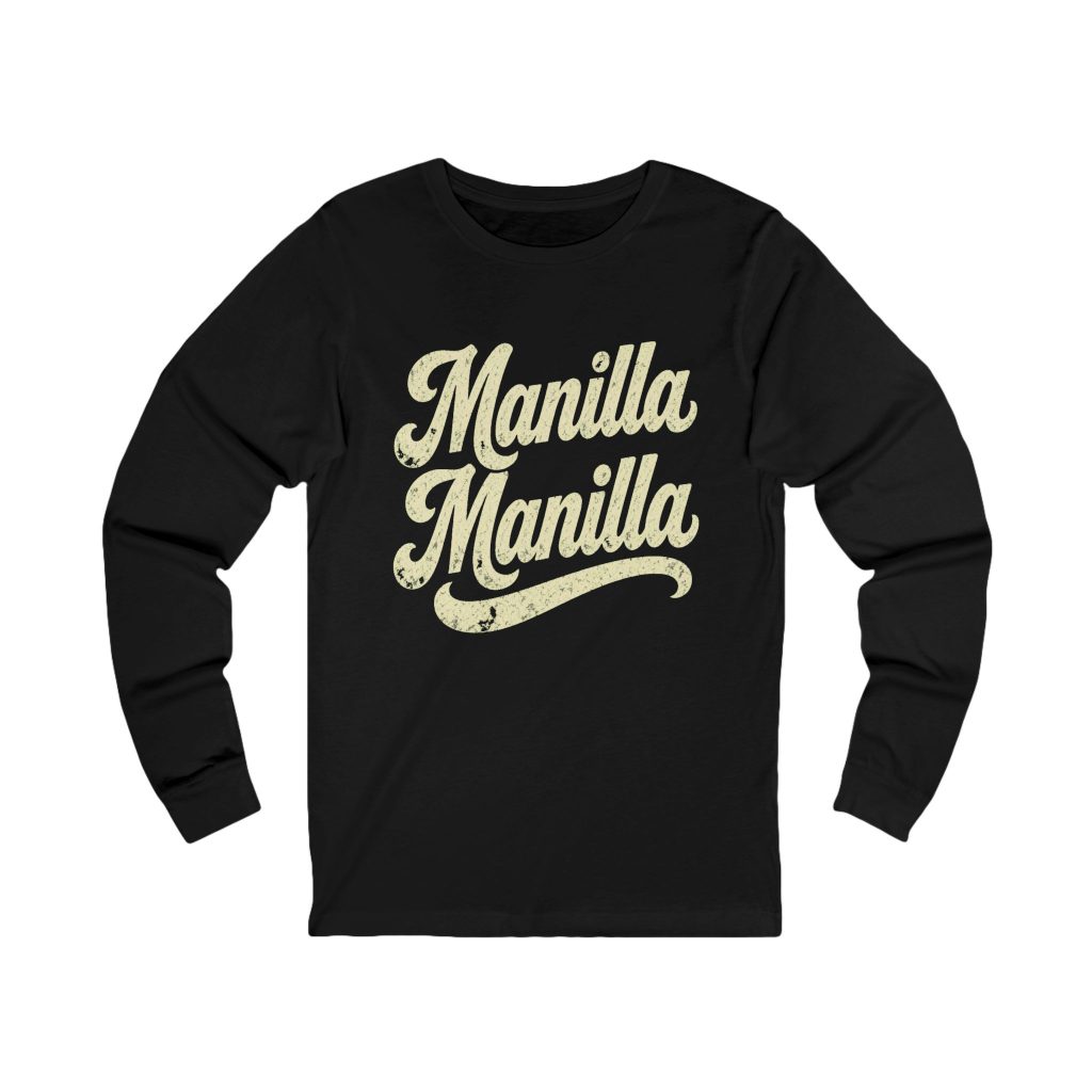 Manilla Manilla Long Sleeve Tee – Cream Print – Black – product mockup