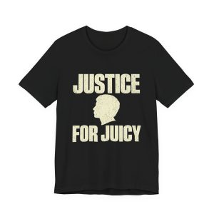 Justice for Juicy Tee Black – Black – product mockup