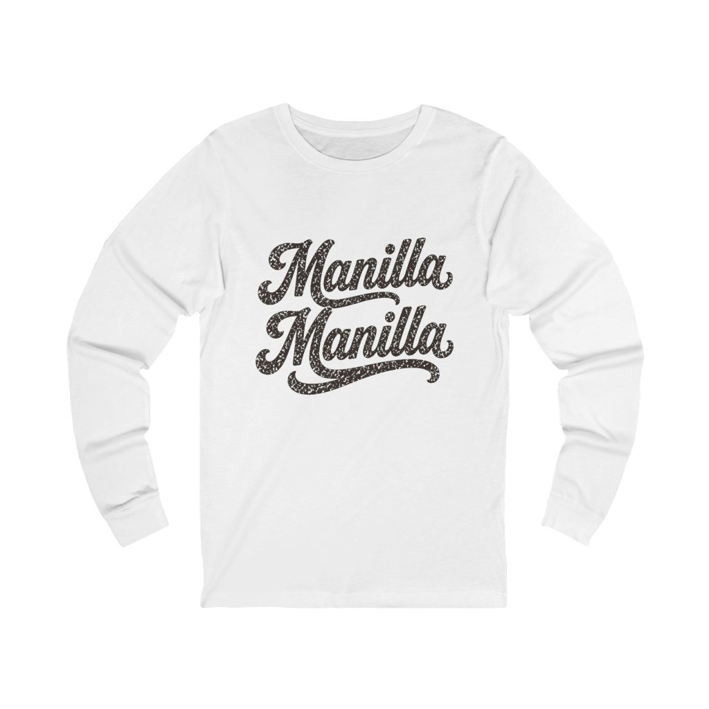 Manilla Manilla Long Sleeve Tee – Dark Print – White – product mockup