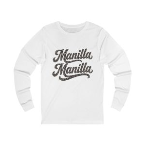 Manilla Manilla Long Sleeve Tee – Dark Print – White – product mockup