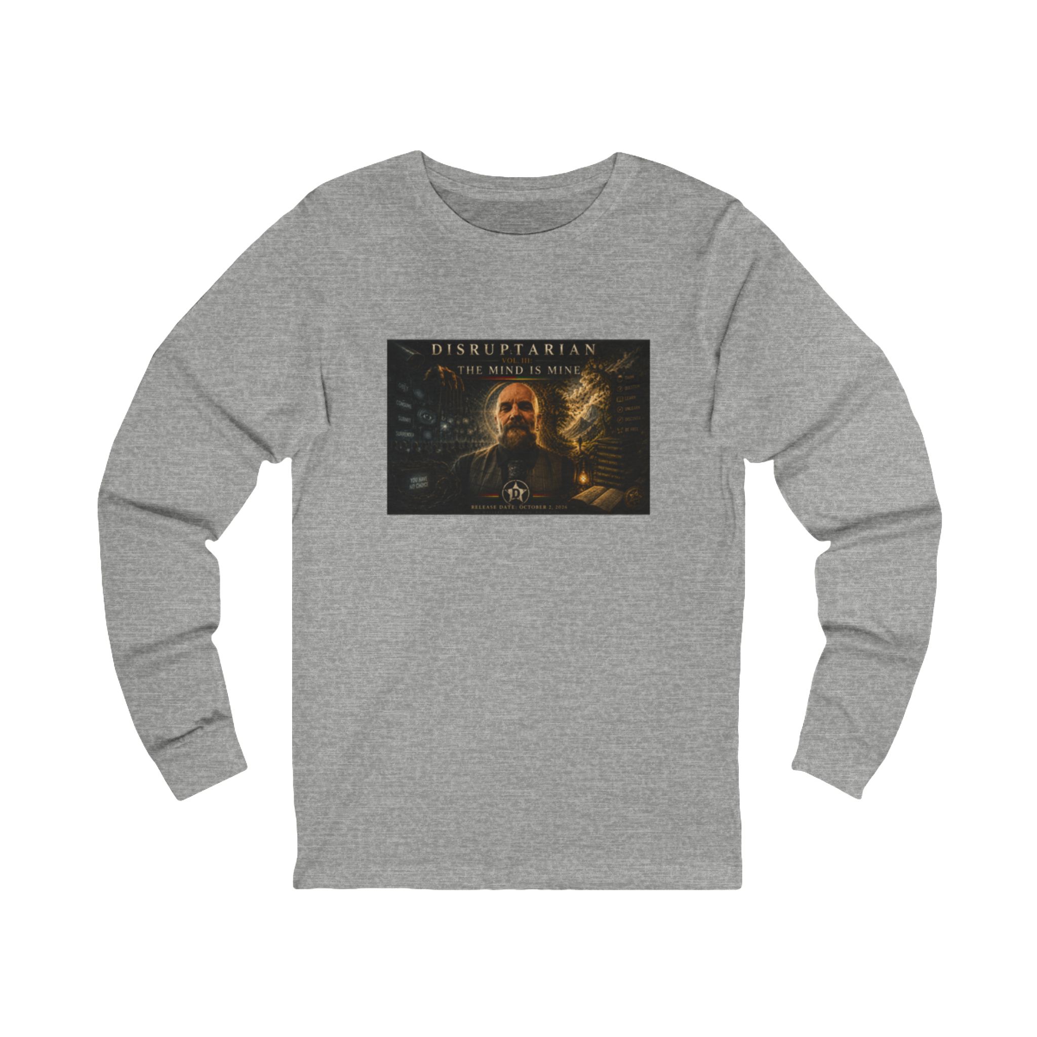 The Mind Is Mine Long Sleeve Tee – Athletic Heather mockup