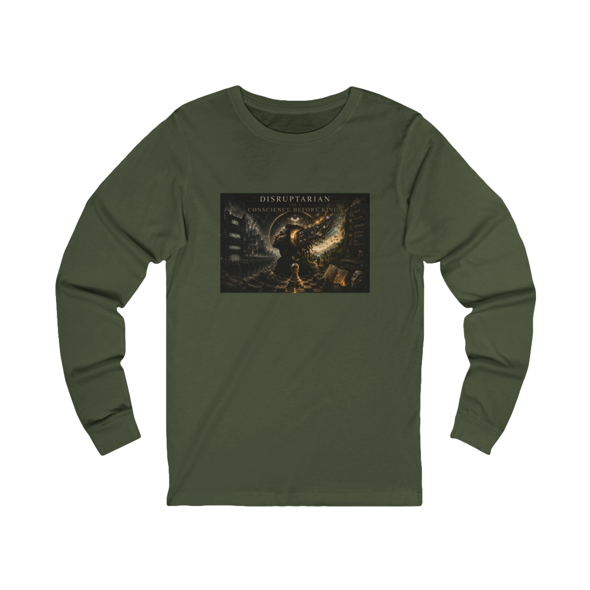 Conscience Before Kings Long Sleeve Tee – Military Green mockup
