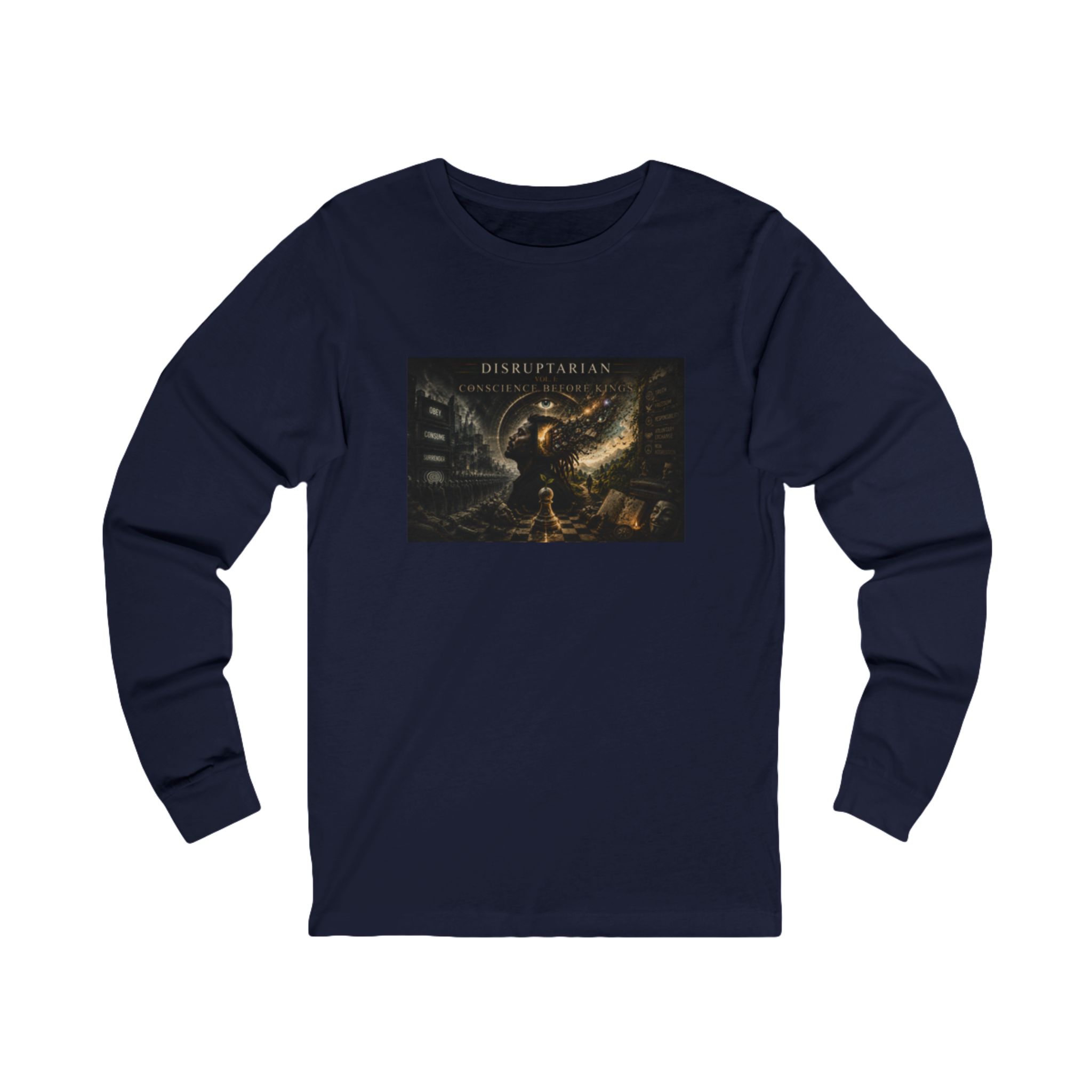 Conscience Before Kings Long Sleeve Tee – Navy mockup