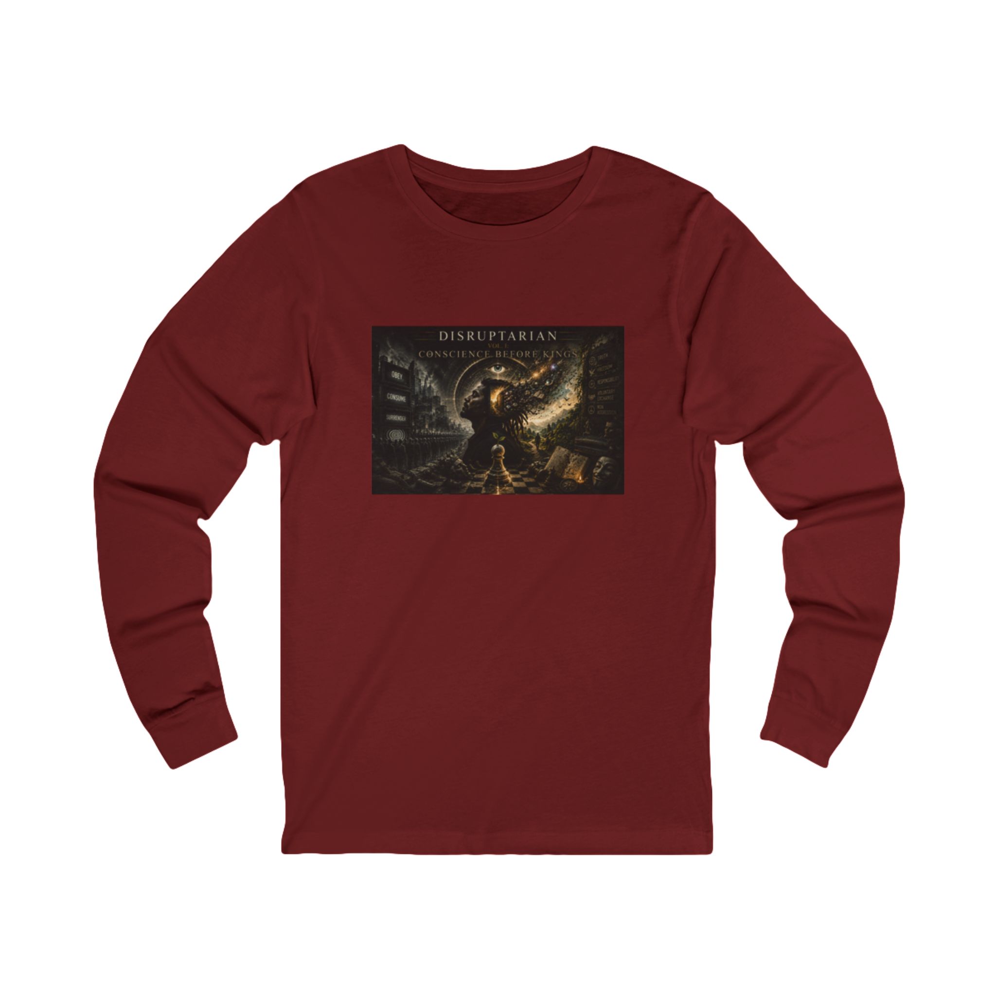 Conscience Before Kings Long Sleeve Tee – Cardinal mockup