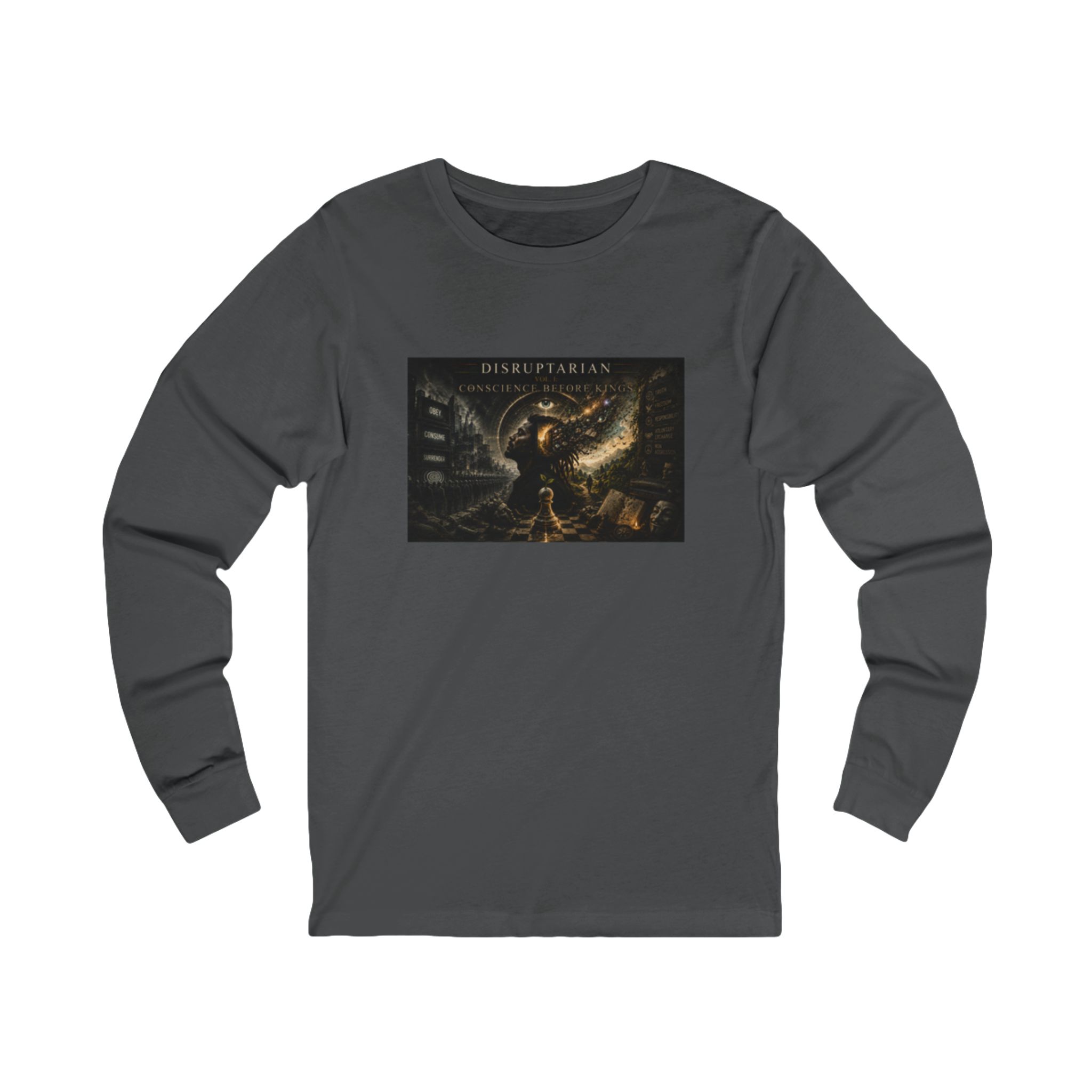 Conscience Before Kings Long Sleeve Tee – Asphalt mockup