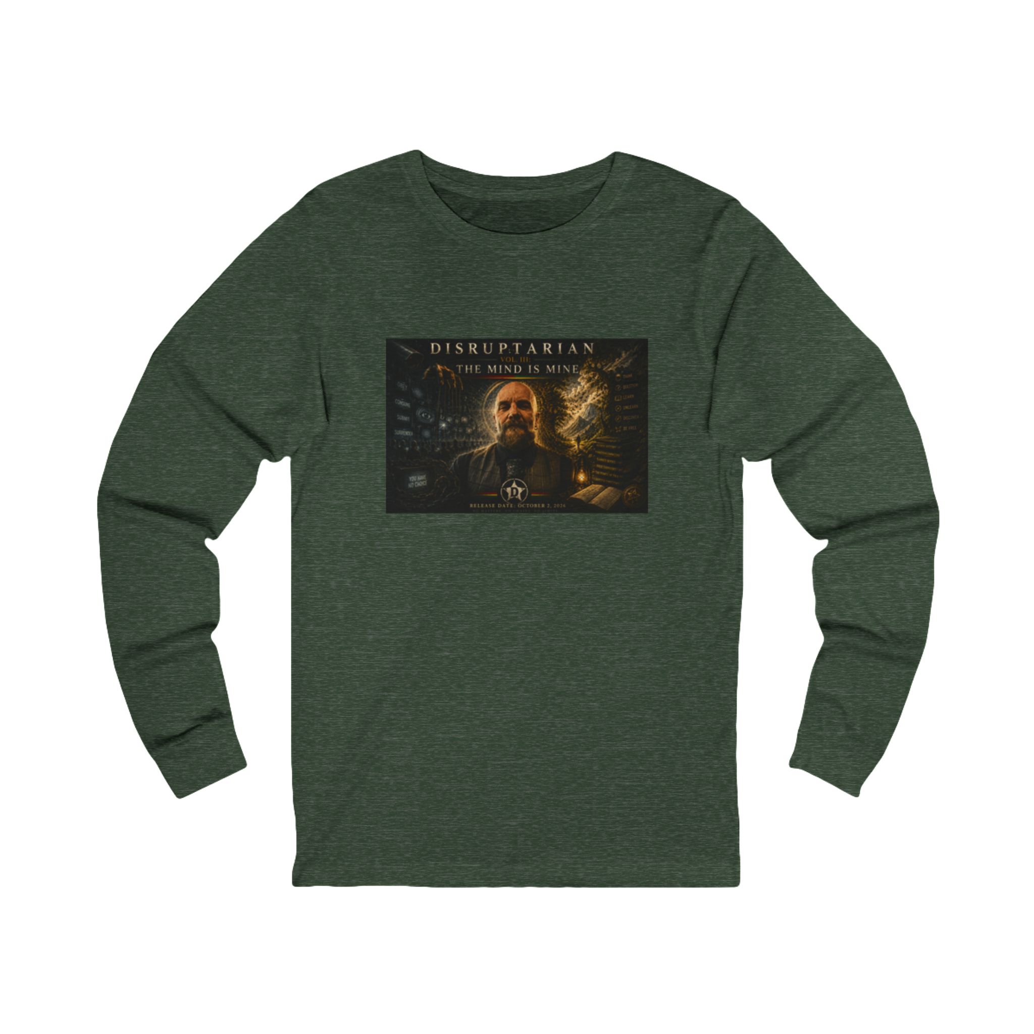 The Mind Is Mine Long Sleeve Tee – Heather Forest mockup