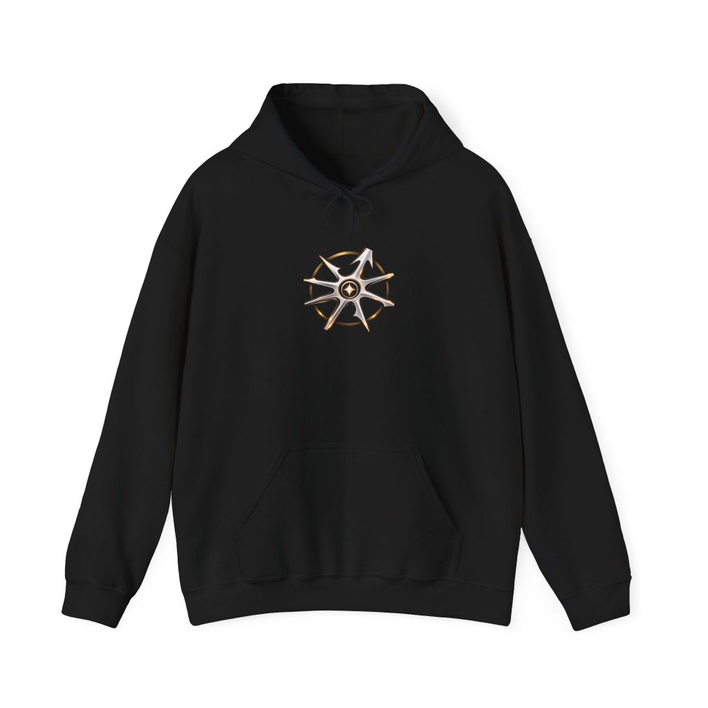Disruptarian Compass Hoodie Black – Black – product mockup