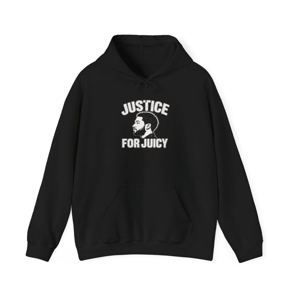 Justice for Juicy Hoodie Black – Black – product mockup
