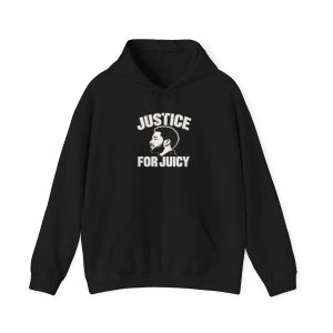Justice for Juicy Hoodie Black – Black – product mockup