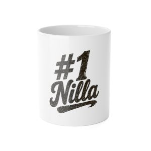 #1 Nilla Mug – Dark Print – White – product mockup
