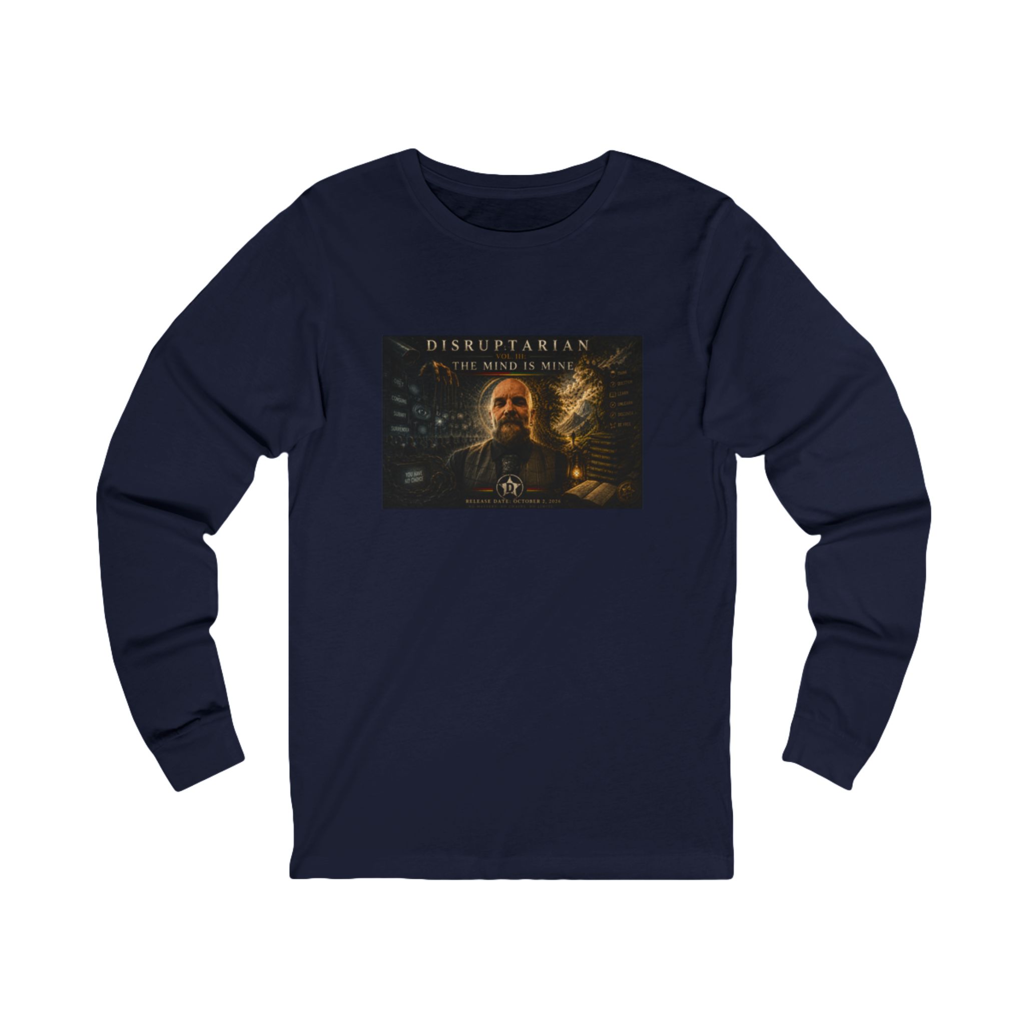 The Mind Is Mine Long Sleeve Tee – Navy mockup