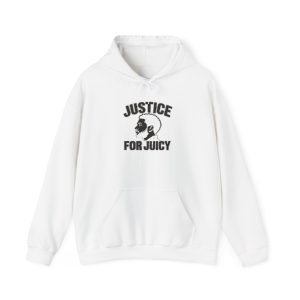 Justice for Juicy Hoodie White – White – product mockup