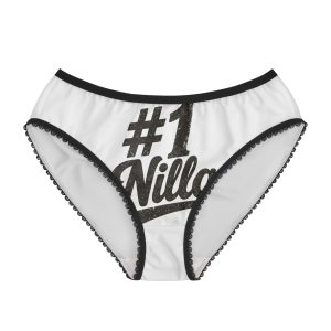 #1 Nilla Panties – Dark Print – White / Black Trim – product mockup
