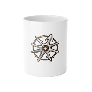 Disruptarian Compass Mug – Dark Print – White – product mockup