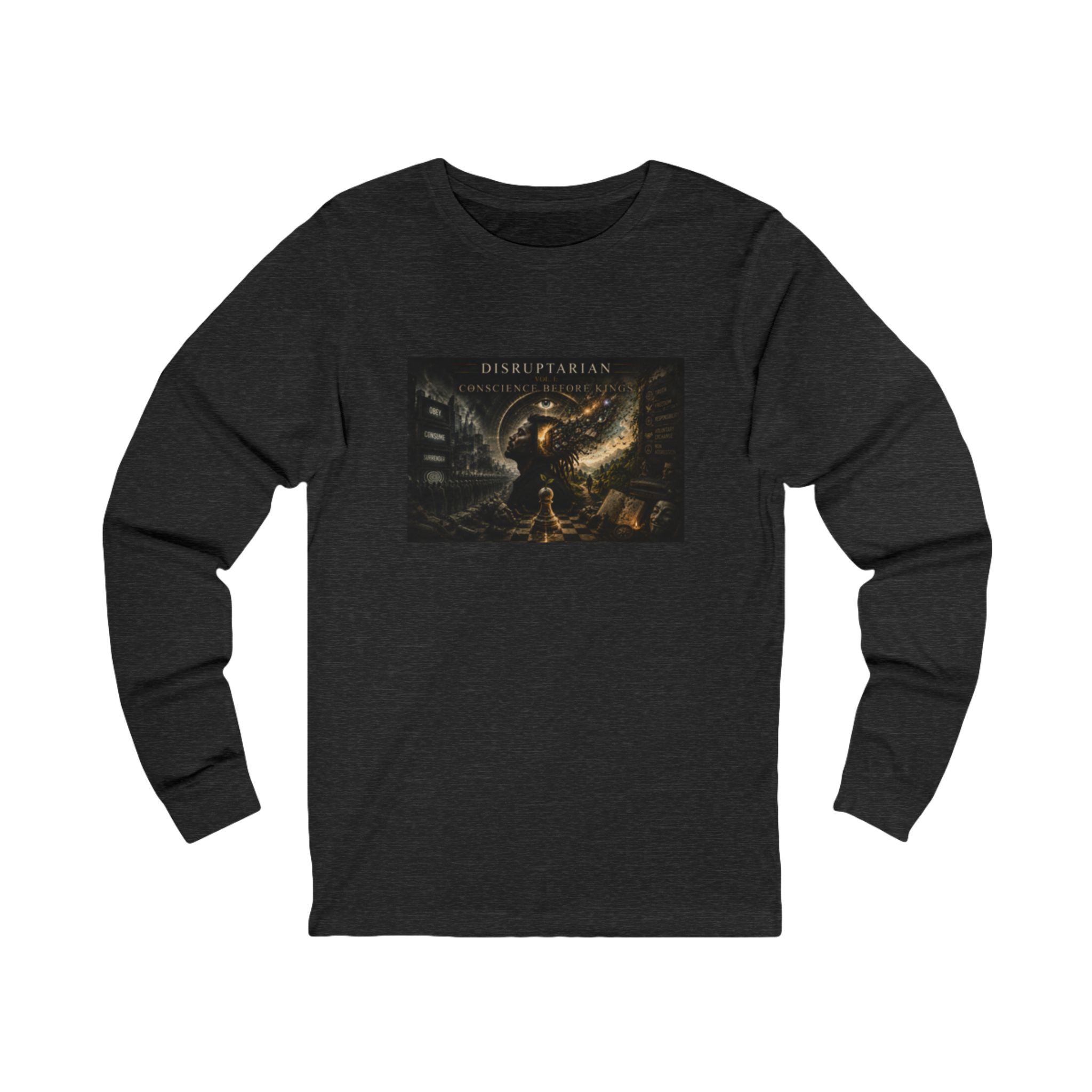 Conscience Before Kings Long Sleeve Tee – Dark Grey Heather mockup