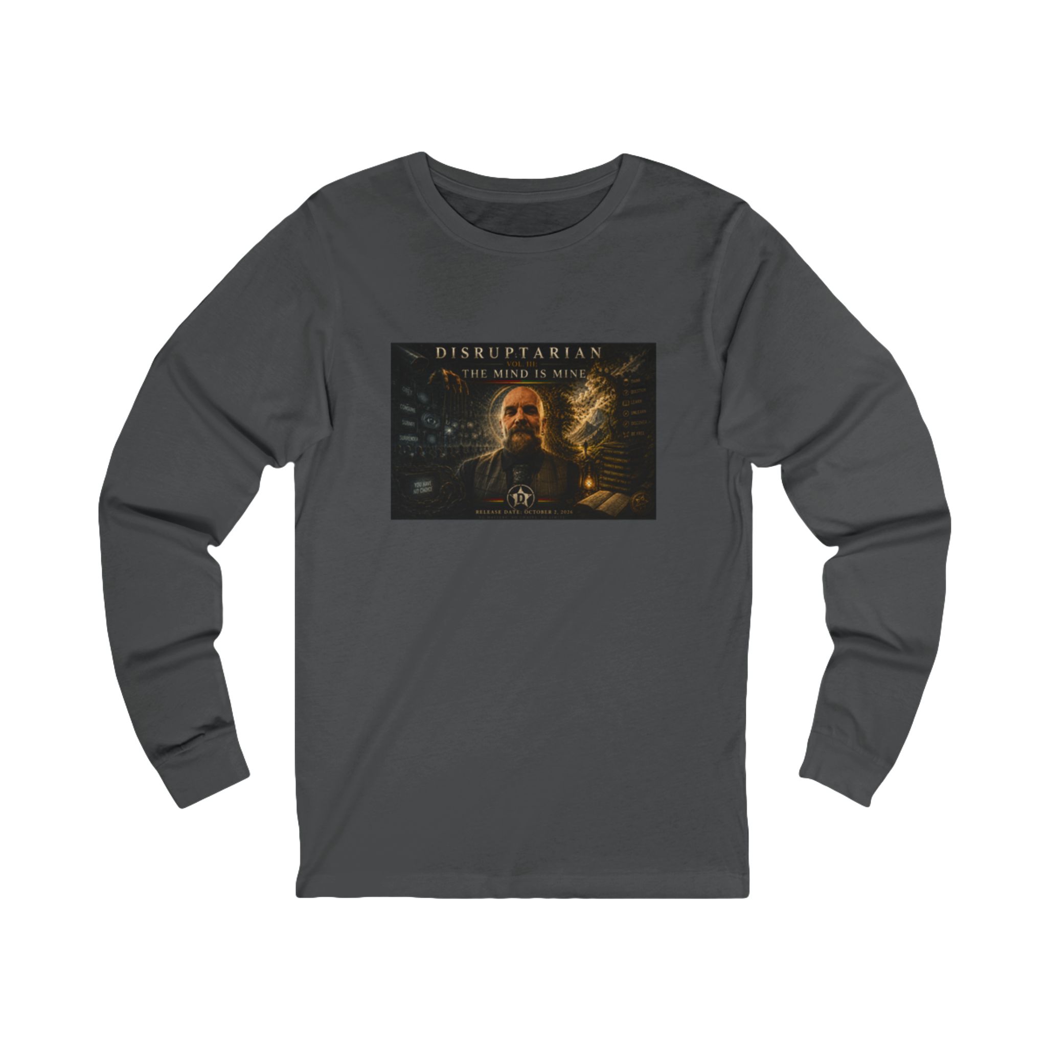 The Mind Is Mine Long Sleeve Tee – Asphalt mockup