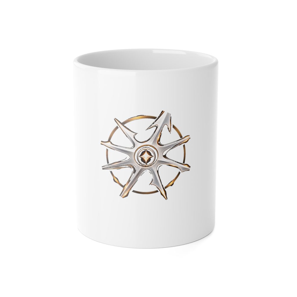 Disruptarian Compass Mug – Cream Print – White – product mockup