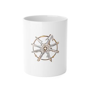 Disruptarian Compass Mug – Cream Print – White – product mockup